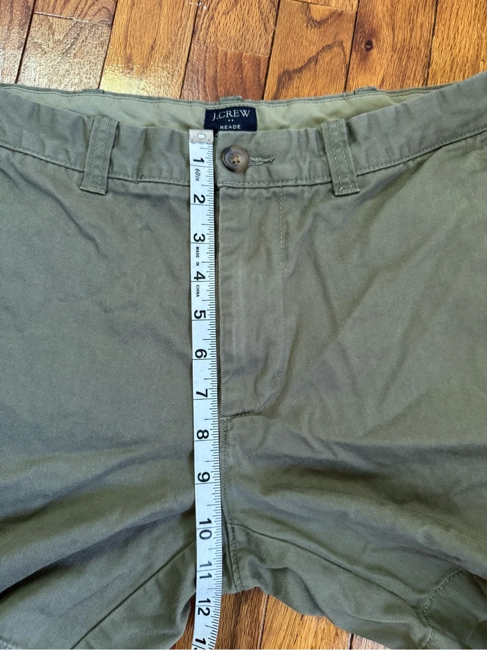 J. Crew Men's Olive Flat-Front Chino Shorts